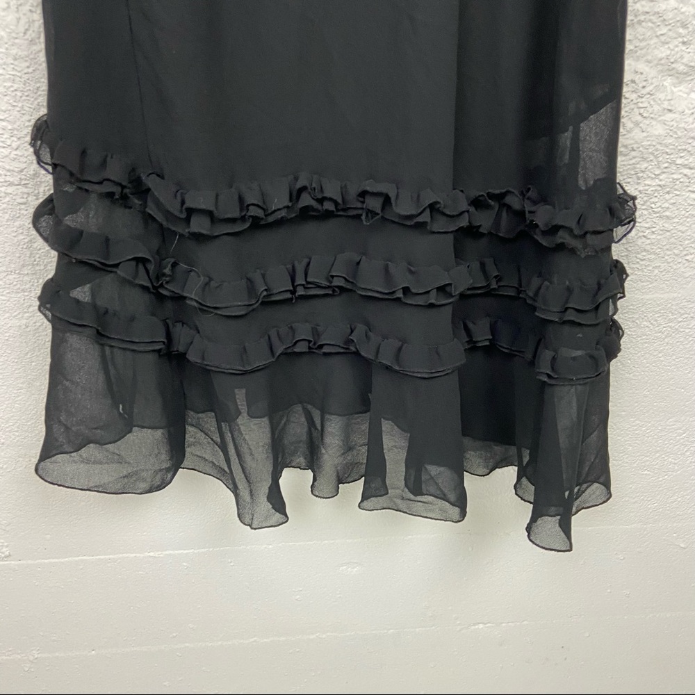 GOOD TIMES black sheer ruffle bottom maxi skirt size medium - Picture 7 of 11